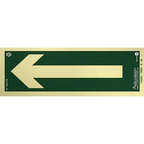 Placa Fotoluminescente Rota de Saída de Emergência com Seta