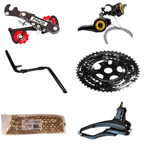 Kit Relação 18 V Alavanca Câmbios Coroa Pedivela Corrente