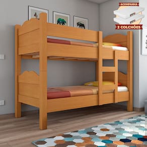 Beliche Multifuncional Que Vira 2 Camas Madrid Com Grades De Proteção - Nature Com 2 Colchões