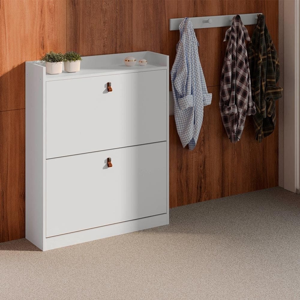 Sapateira Aparador Basculante Telasul Versa Home 2 Gavetas Branco - Telasul