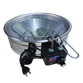 Fritadeira Elétrica Industrial Tacho Redondo 7Litros c/ Tampa - 220V - Frituras, pastéis, coxinhas, kibes, frango frito - Fritadeira com Tampa de 7L