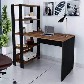 Mesa Escrivaninha Office Com Estante 3 Prateleiras Match