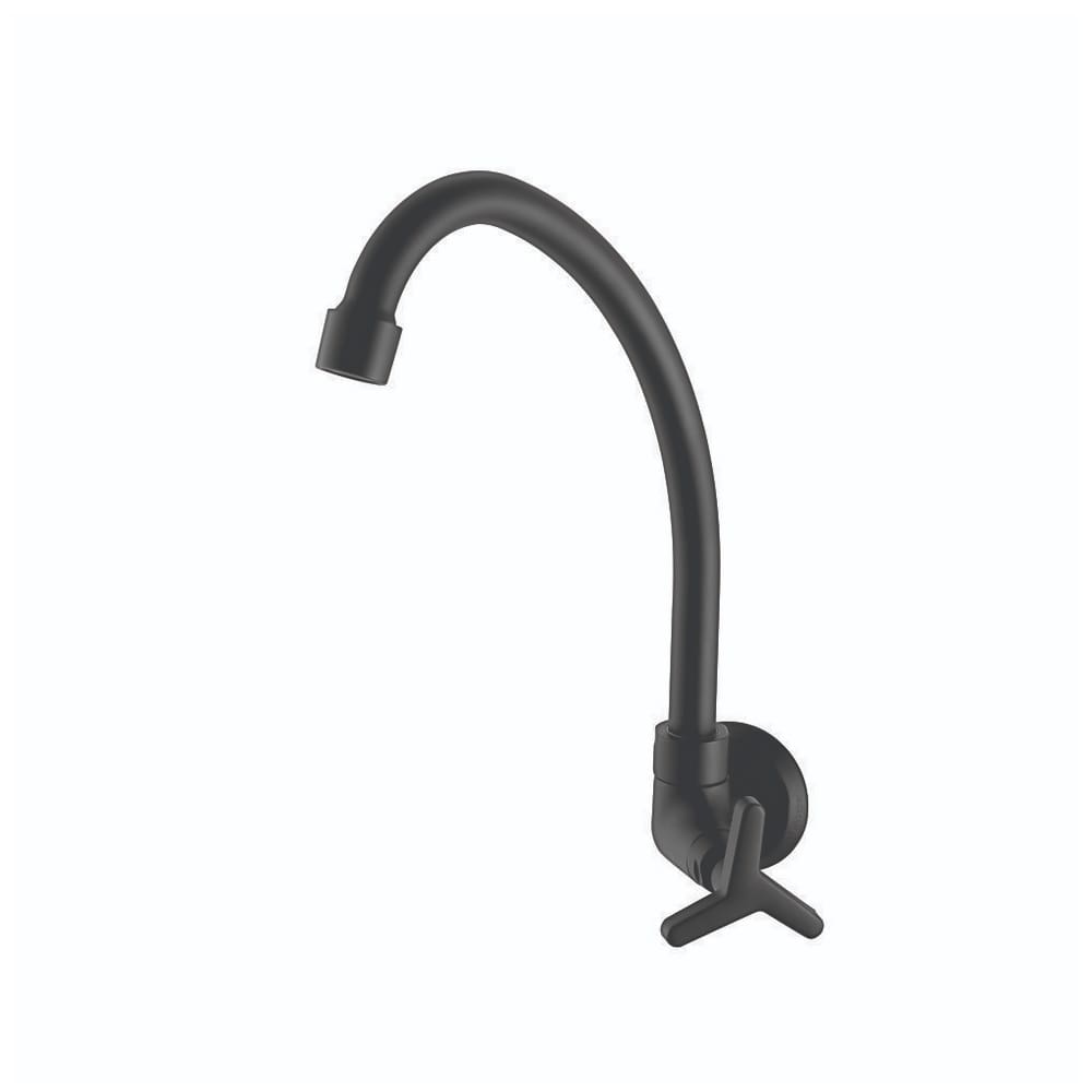 Torneira Cozinha Parede Bica Alta 1187 C15 1/4V Preto Matte - Meber