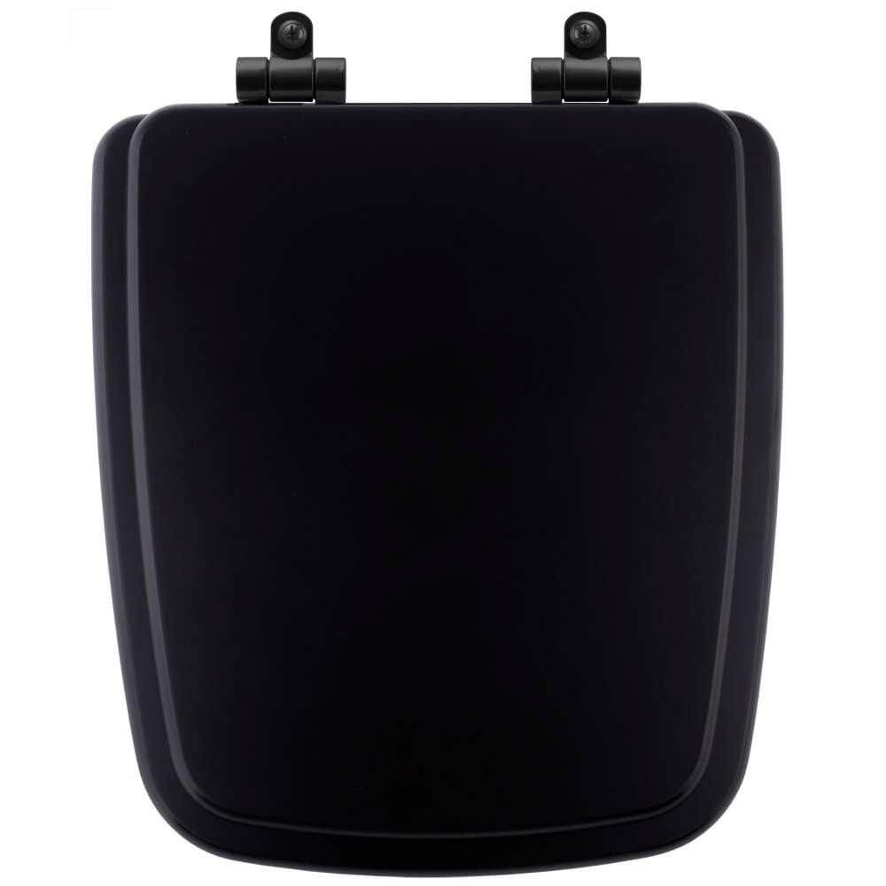 Assento Sanitário Poliéster Soft Close Boss Matte Black (Preto Fosco) para Vaso Incepa com Ferragem Preta