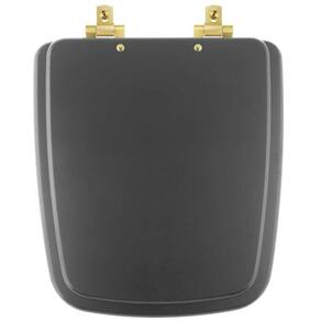 Tampa de Vaso MDF Com Amortecedor Boss Onix (Preto Fosco) para Bacia Incepa com Ferragem Dourada