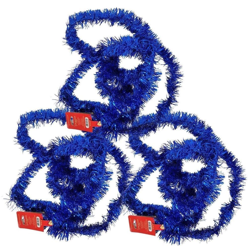 Kit 3 Festões Metalizado Azul Brilhante 5cm x 2 metros - Magizi