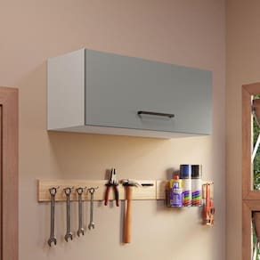 Armário Aéreo 80cm Branco/Cinza Agata Madesa