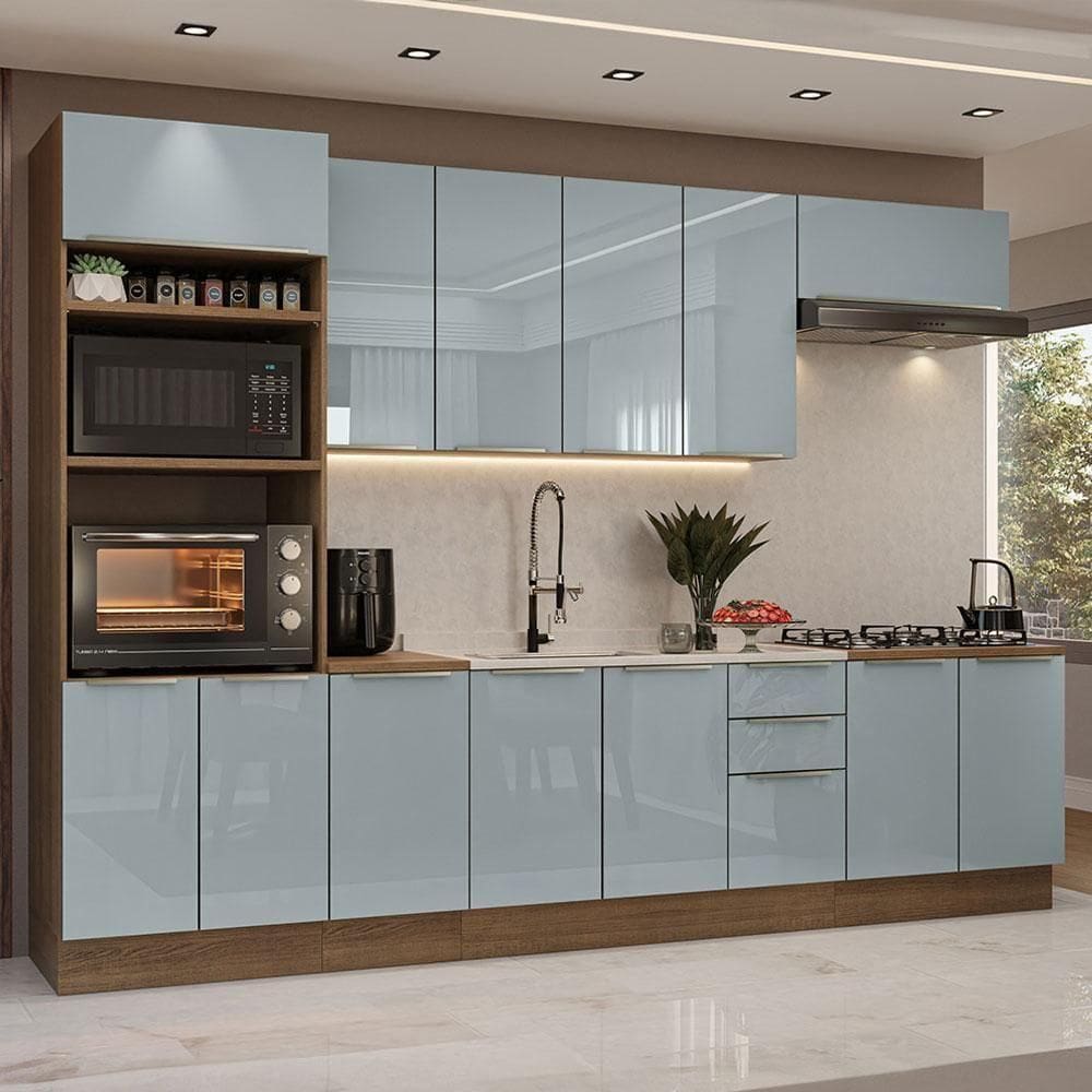 Armário  Cozinha Completa 310 cmLux Madesa 02 Rustic/cinza