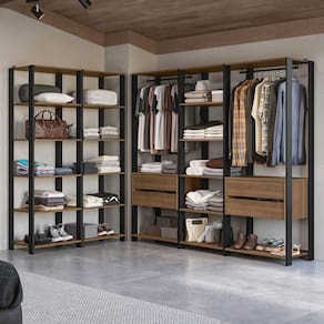 Guarda-roupa Closet Modulado 4 Gavetas 417cm Rustic/preto