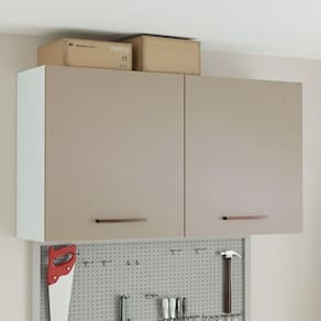 Armário Aéreo Multiuso 120cm 2 Portas Branco/Crema Agata