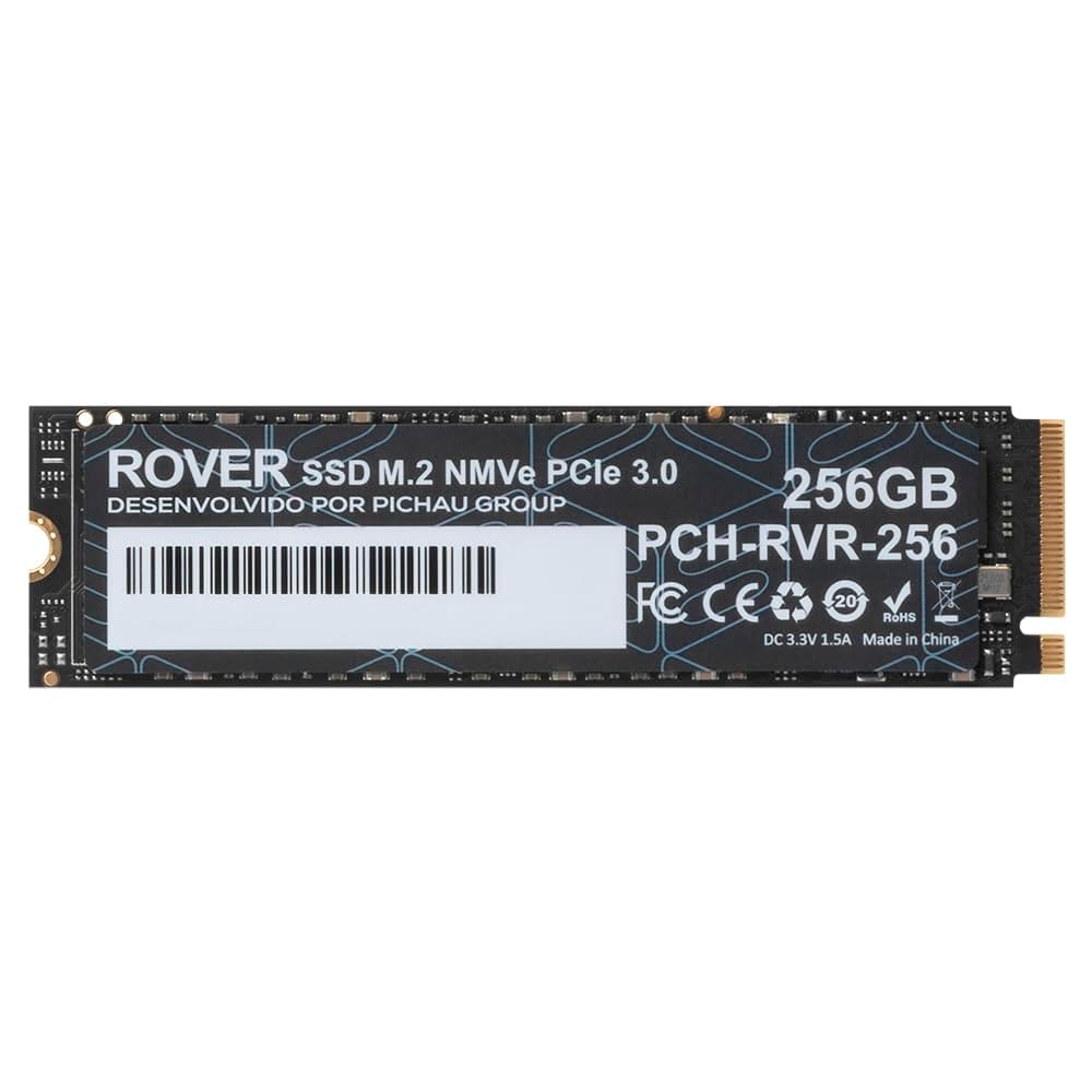 SSD, Rover, 256GB, M.2 2280, NVMe, Preto - Pichau