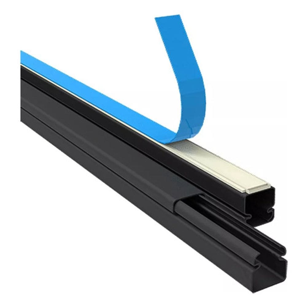 7 Metros Canaleta Preta 10x10mm Fina Fininha Cabo Escond Fio