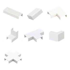 4 Acabamentos De Canaleta Branca 20x10mm Cotovelo Joelh Curv