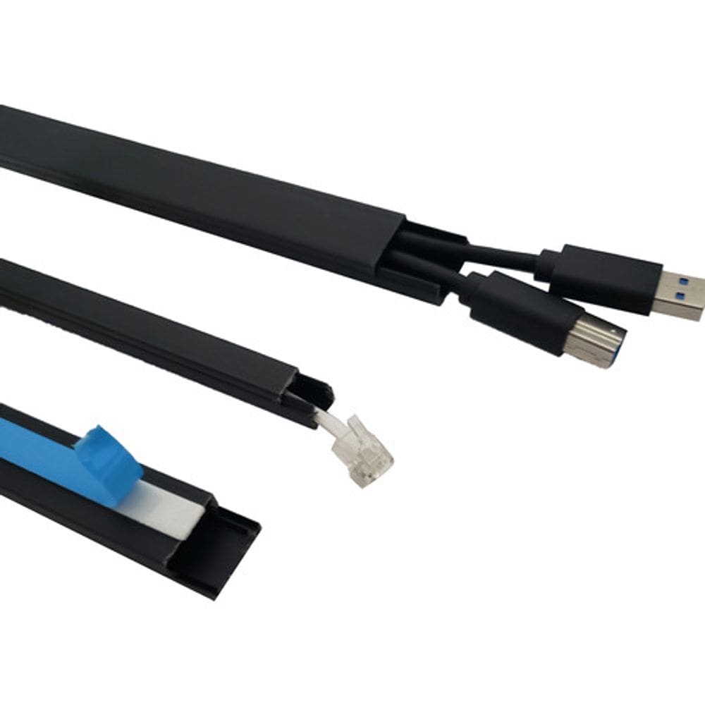7 Metros Canaleta Preta 20x10mm Protege Cabo Organiza Fio