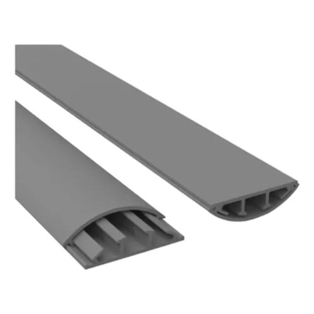 5 Metros Canaleta De Piso Cinza 52x14mm Esconder Fio Chão
