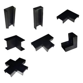 10 Acabamentos Canaleta Preta 20x10mm Cotovelo Joelho Curva