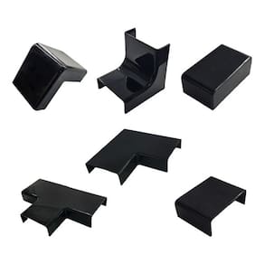 2 Acabamentos Canaleta Preta Larga 50x20mm Grande Grossa Fio