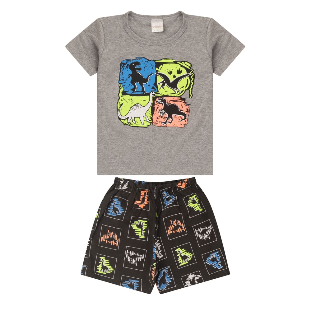 Pijama Infantil Menino Verão em Meia Malha Estampado