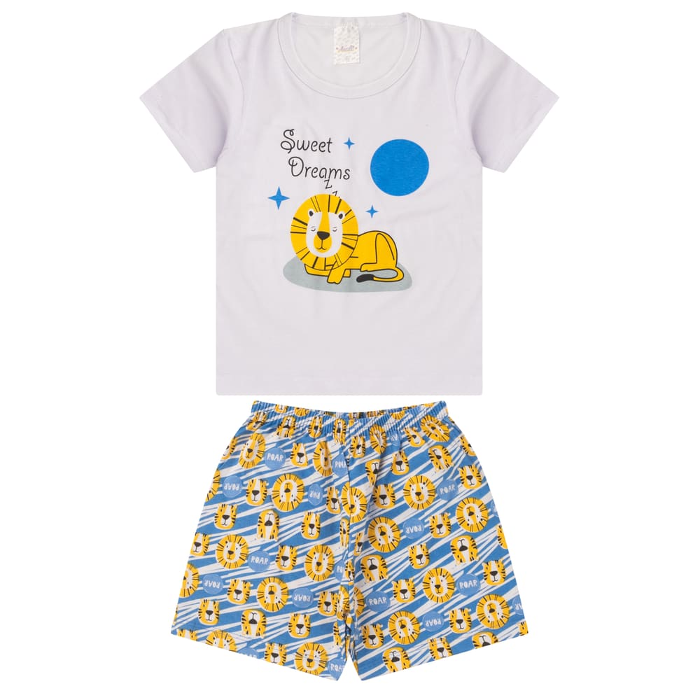Pijama Infantil Menino Verão em Meia Malha Estampado