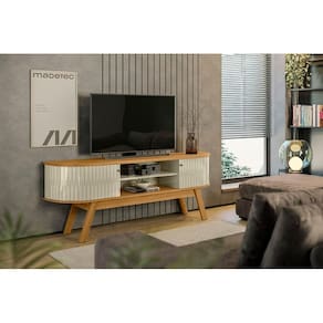 Rack Valência Para TV até 75 Polegadas - Cumaru / Opala - Madetec
