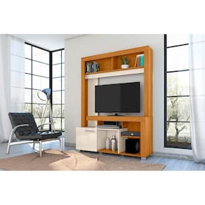 Home Theater Flávia para TV de até 50 polegadas - Cinamomo / Off White - Madetec