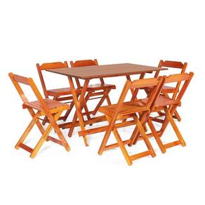 Kit 4 Conjuntos Dobrável 120 X 70 Com 6 Cadeiras Mel - M.b Móveis