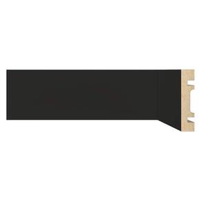 Kit com 5 Barras Rodapé de Mdf 7cm X 15mm X 2,40m Guarnição Lisa Moldufama 702 12m Preto