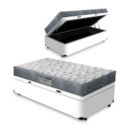 Cama Box Baú Solteiro + Colchão D33 - Ortobom - Iso 100 88x188x60cm
