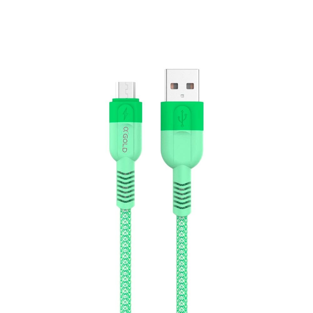 Cabo USB Para Micro USB, Carregamento Rápido, 1 Metro de Comprimento, CB103-1, A`Gold - Verde