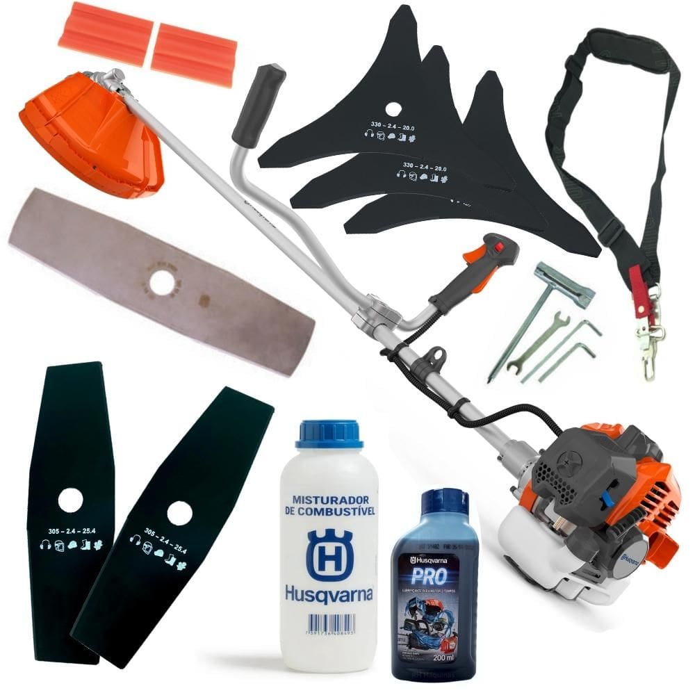 Roçadeira Gasolina Husqvarna 131R Kit de Lâminas 2 e 3 Pontas