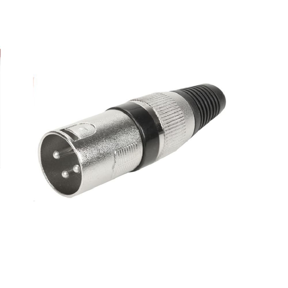 Kit 5 Plugs XLR Cannon Macho Profissional Preto