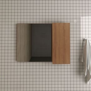 Espelheira para Banheiro com 1 Porta 80x60cm Amêndoa Tecno Mobili