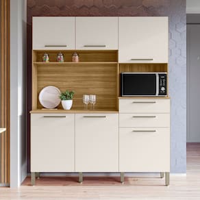Cozinha Compacta Montesa 6 Portas 2 Gavetas Freijó/Soft - Kits Paraná