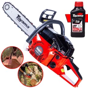 Motosserra Toyama TCS53F-G2 À Gasolina 2T 49cc 2,8HP 13.500rpm Sabre 16 Polegadas Robusta de Alto Desempenho + ÓLEO LUBRIFICANTE 2 TEMPOS