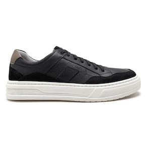 Tênis de Couro Democrata Masculino Denim Wide 240801