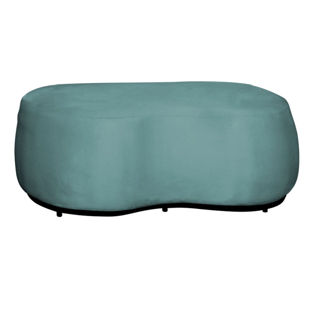 Puff Decorativo Beatriz Veludo Azul Turquesa - Montanaris Decor