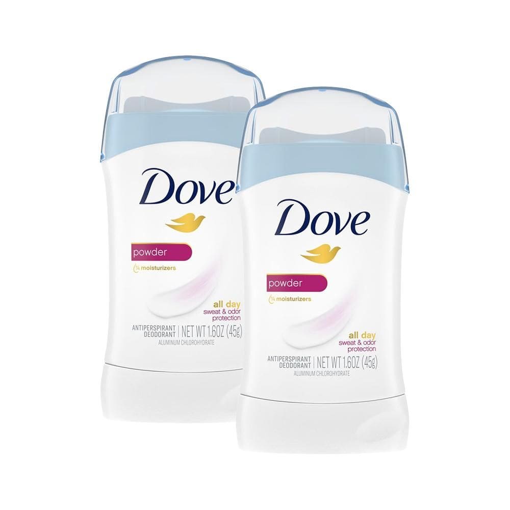 Kit 2 Desodorantes Antitranspirantes Stick Dove Powder 45g
