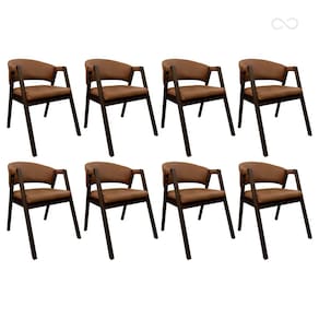 Kit 8 Cadeira para Sala de Jantar Ravena em Madeira Capuccino Marrom Claro CCS