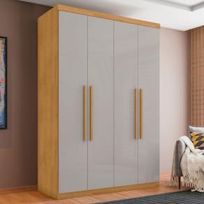 Guarda Roupa 4 Portas E 4 Gavetas Lages Naturalle Off White