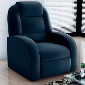Poltrona Para Sala Reclinável Roma Sintetico Preto