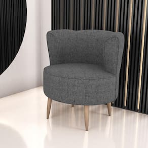 Poltrona Para Sala De Recepção Bela Linho Chumbo