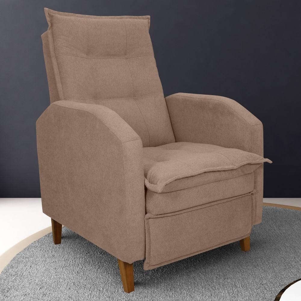 Poltrona Reclinável Leeds Boucle Marrom