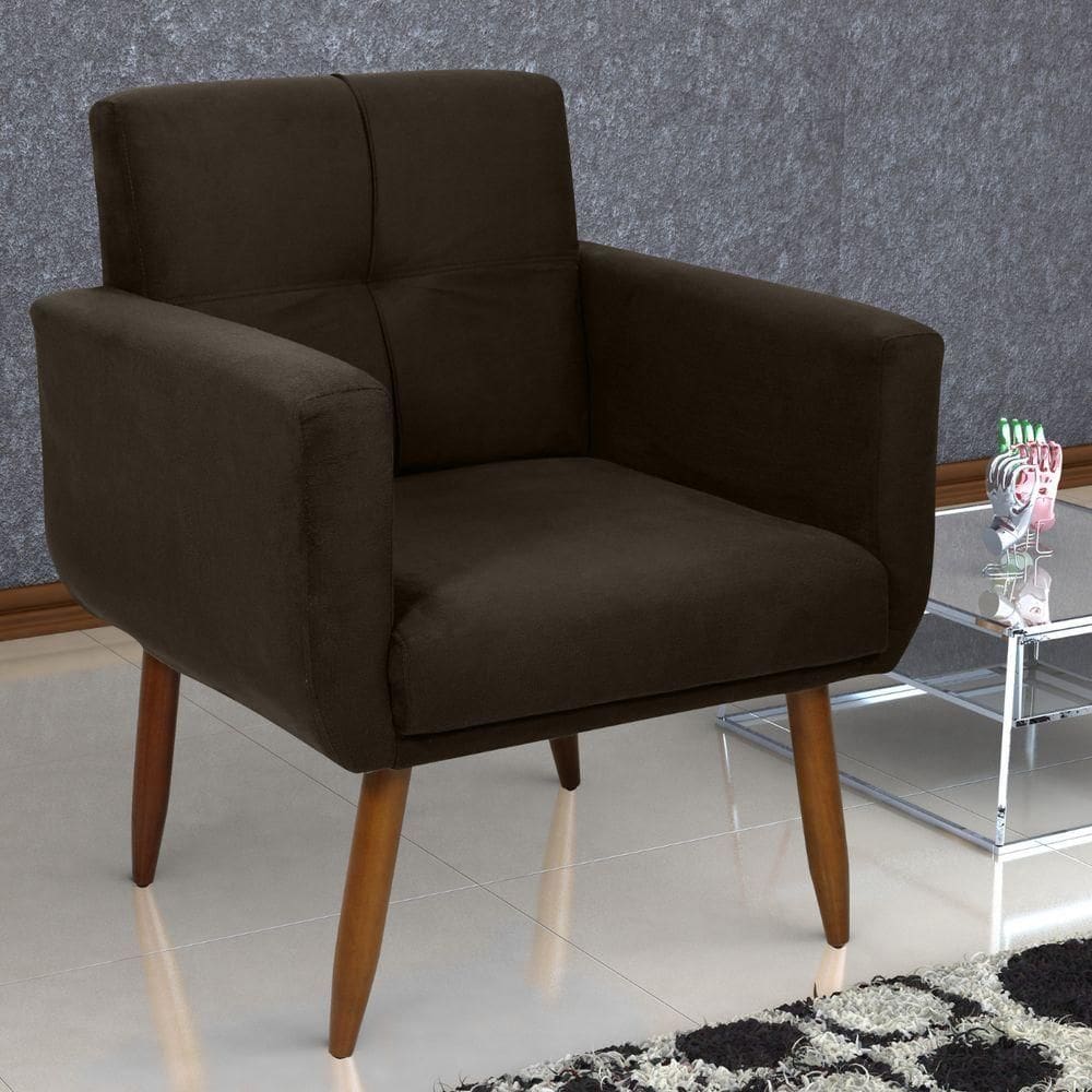 Poltrona Decorativa Itaqui Suede Marrom