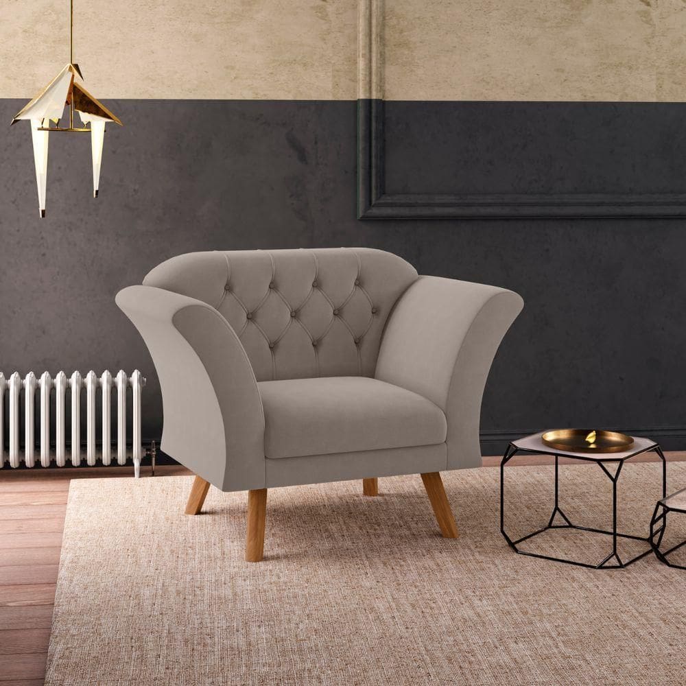 Poltrona Decorativa Roseira Inca Sépia