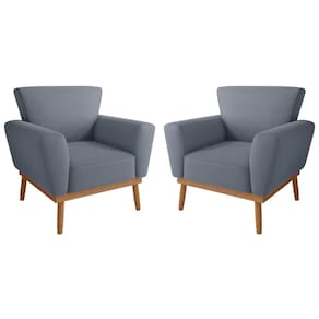 Conjunto Poltrona Decorativa Balneária Inca Chumbo