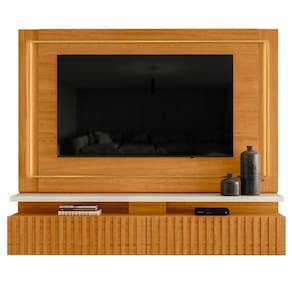 Home Frisado Para Tvs 75"com 2 Led Roma Cinamomo Off White