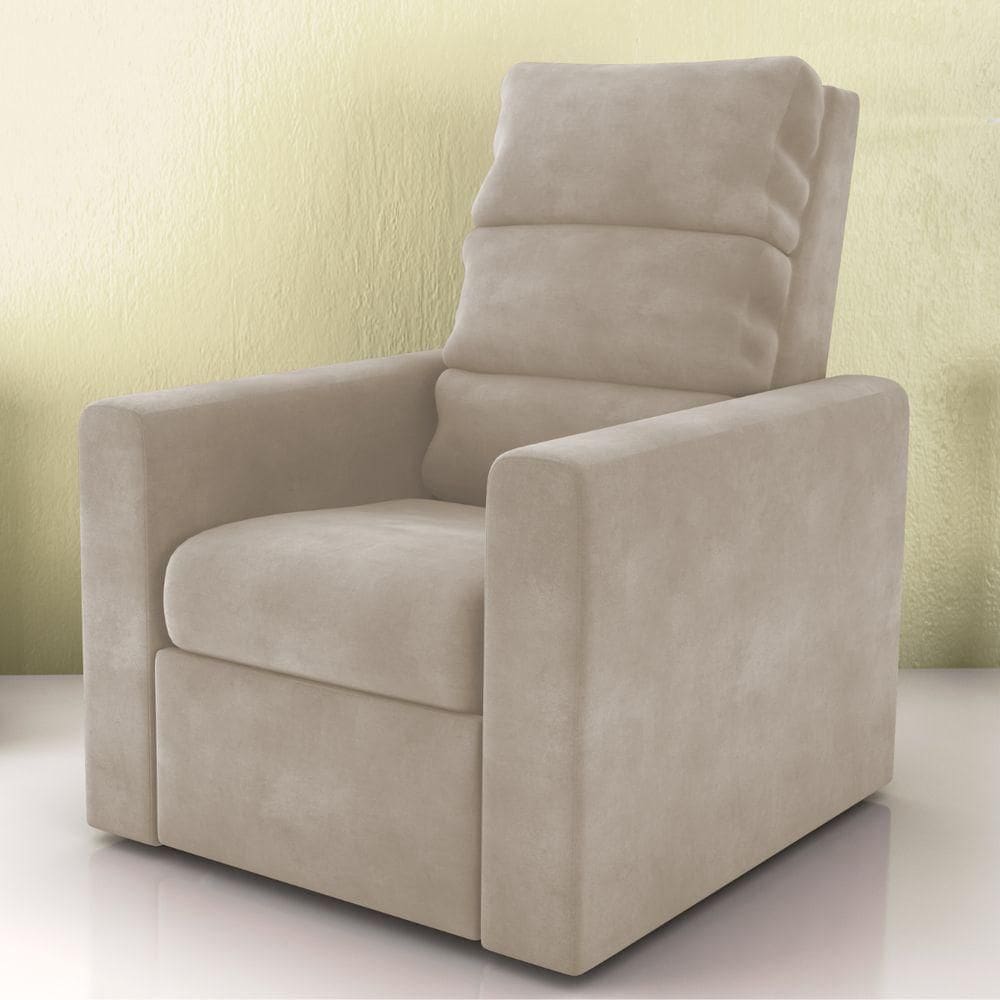 Poltrona Reclinável Saul Veludo Cappuccino