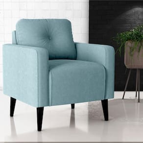 Poltrona Decorativa Para Sala Viena Boucle Azul