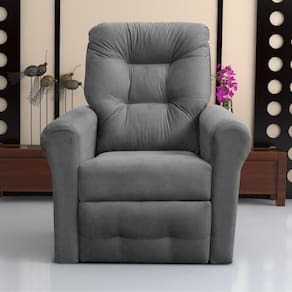 Poltrona Para Descanso Reclinável Lima Suede Cinza