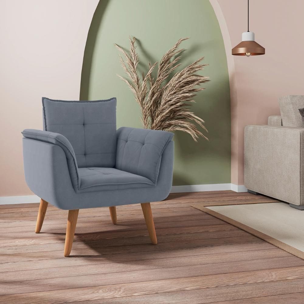 Poltrona Decorativa Japeri Inca Chumbo